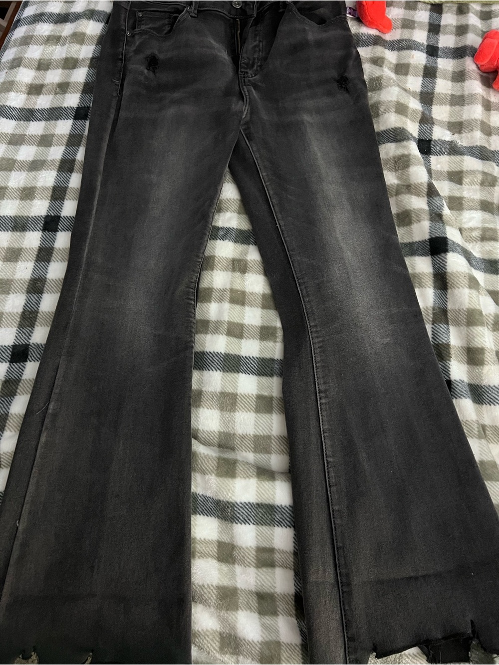 High-Rise Black Washed Flare Jeans — Wide Leg Styling